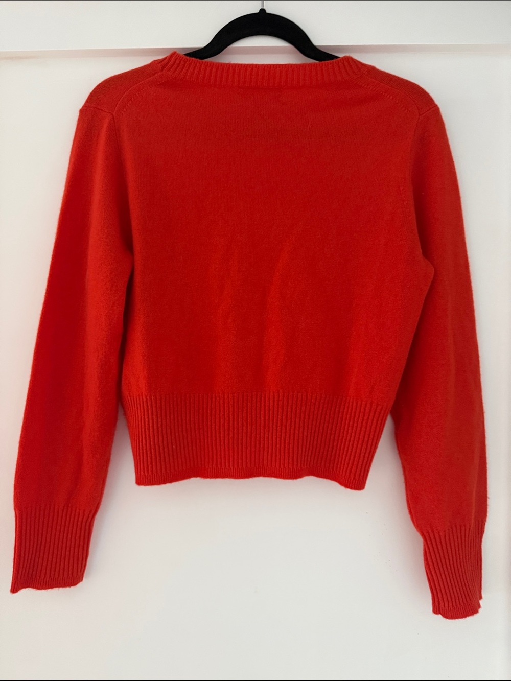 J. Crew Tomato Red Cashmere Crewneck Cropped Sweater - Picture 2 of 5